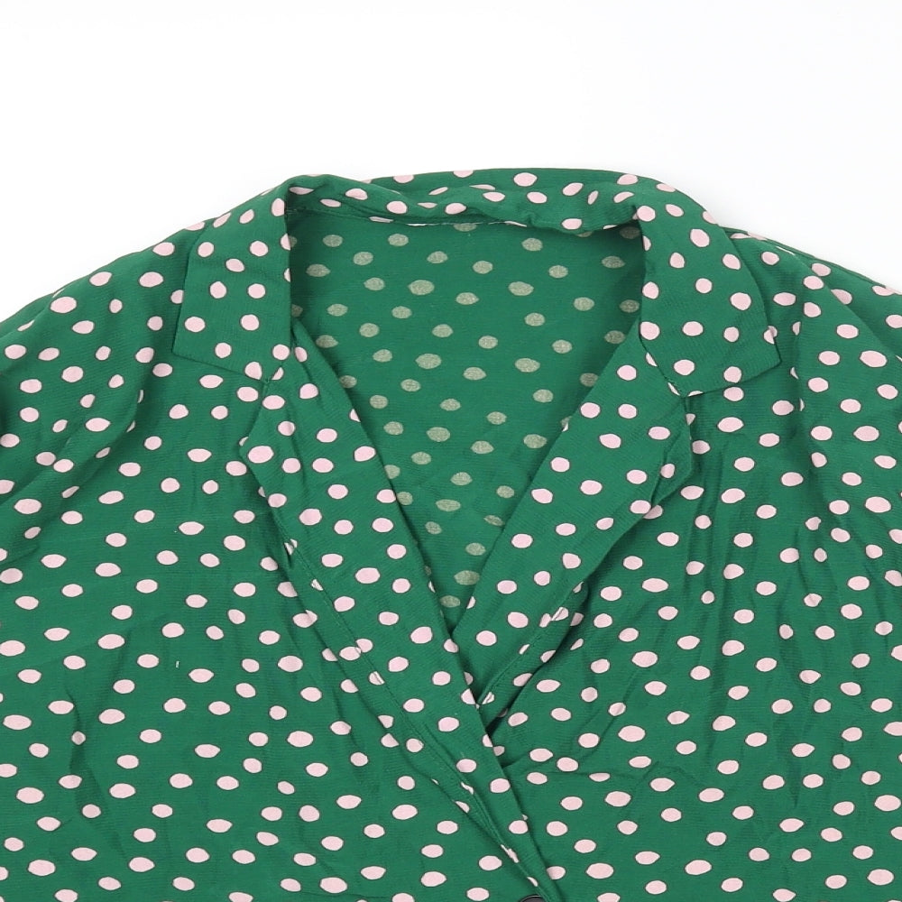 Womens UK Size 6 Topshop Green Basic Blouse