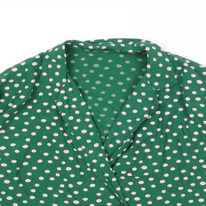Womens UK Size 6 Topshop Green Basic Blouse
