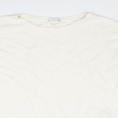 Apricot Womens Ivory Polyester Basic T-Shirt Size 12 Boat Neck