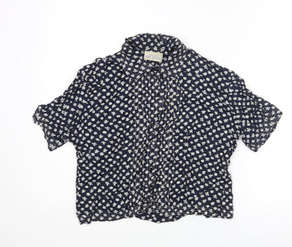 Womens UK Size 16 Anne Brooks Blue Basic Button-Up