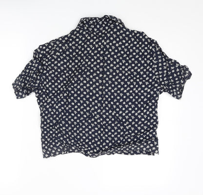 Womens UK Size 16 Anne Brooks Blue Basic Button-Up