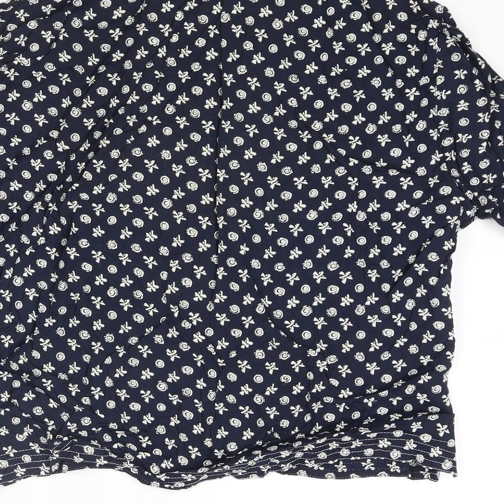 Womens UK Size 16 Anne Brooks Blue Basic Button-Up
