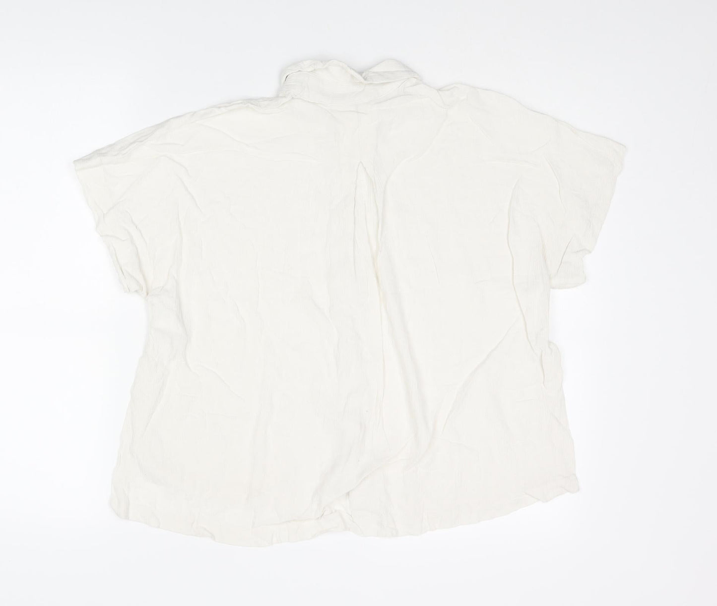 Womens UK Size 8 H&M Ivory Basic Button-Up