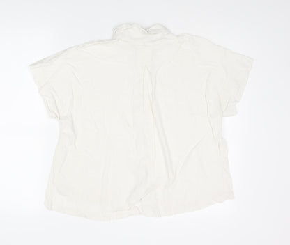Womens UK Size 8 H&M Ivory Basic Button-Up