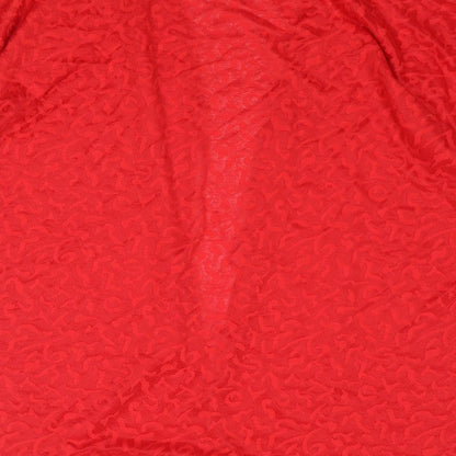 Anthology Womens Red Geometric Polyester Kimono Blouse Size 16 V-Neck