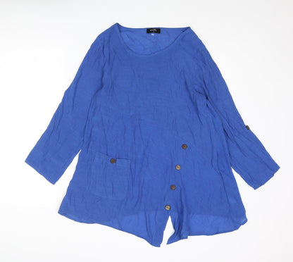 Womens UK Size 12 Klass Blue Tunic Blouse
