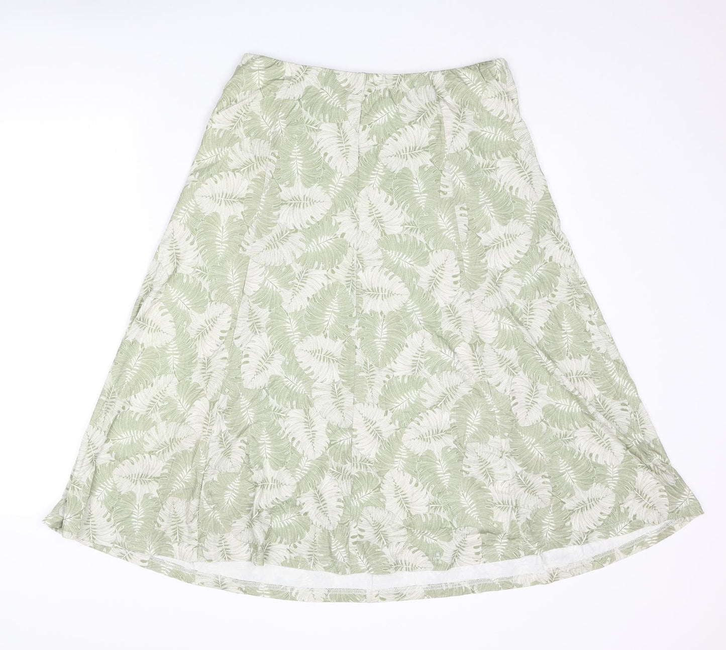 Cotswold Collections Womens Green Geometric Viscose Swing Skirt Size M