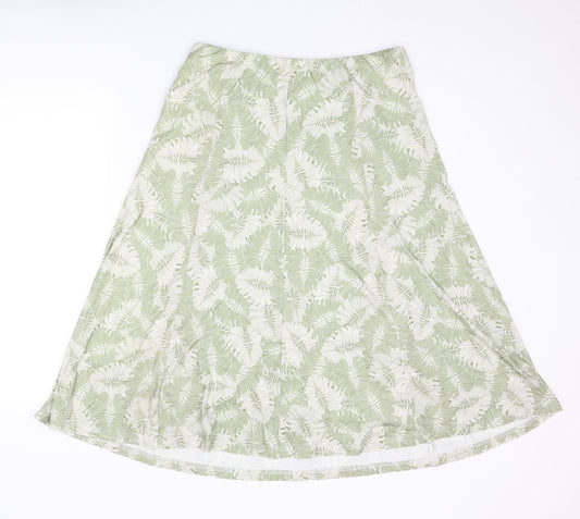 Cotswold Collections Womens Green Geometric Viscose Swing Skirt Size M