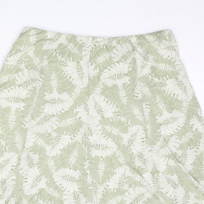 Cotswold Collections Womens Green Geometric Viscose Swing Skirt Size M