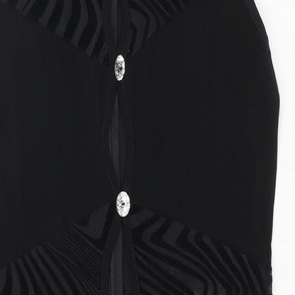 Missy Empire Womens Black Geometric Polyester Playsuit One-Piece Size 12 L7 in Zip