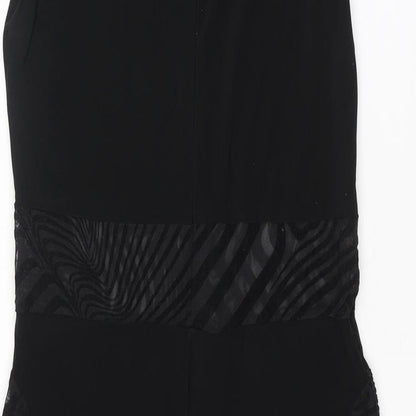 Missy Empire Womens Black Geometric Polyester Playsuit One-Piece Size 12 L7 in Zip