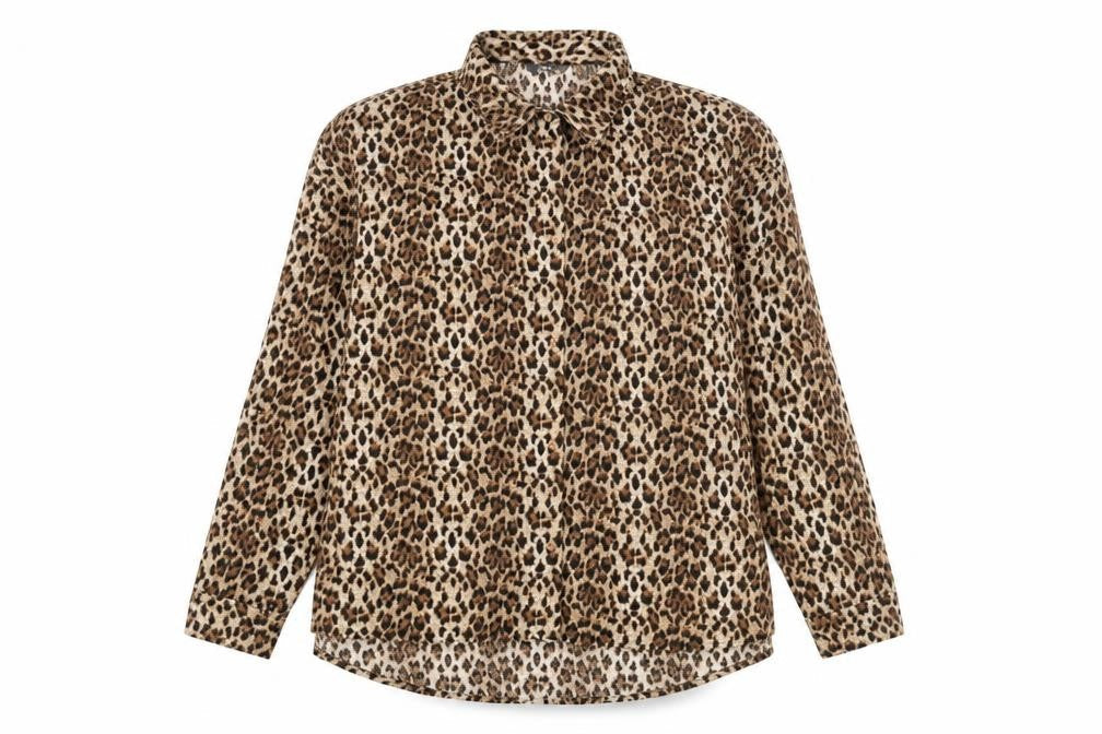 Womens UK Size 14 Max Brown Basic Button-Up