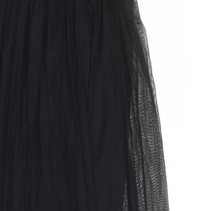 Miss Selfridge Womens Black Floral Nylon Maxi Size 10 Round Neck Pullover
