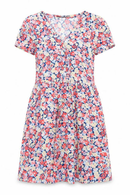 Sportsgirl Womens Multicoloured Floral Viscose A-Line Size 8 V-Neck Zip