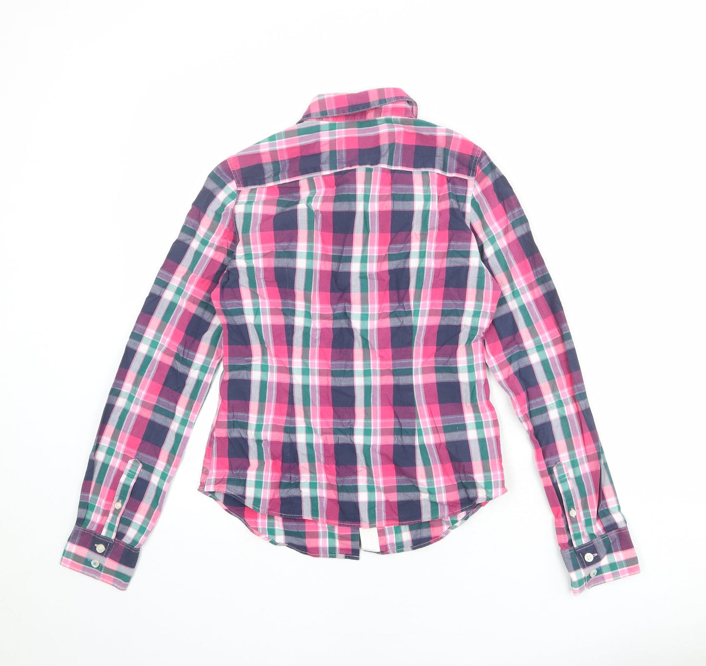 Jack Wills Womens Multicoloured Plaid 100% Cotton Basic Button-Up Size 8 Collared