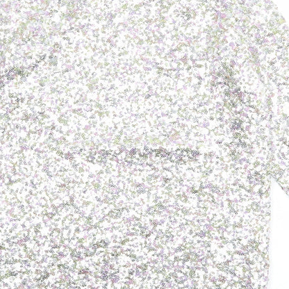 Zara Womens Silver Polyester Shift Size S Boat Neck Pullover