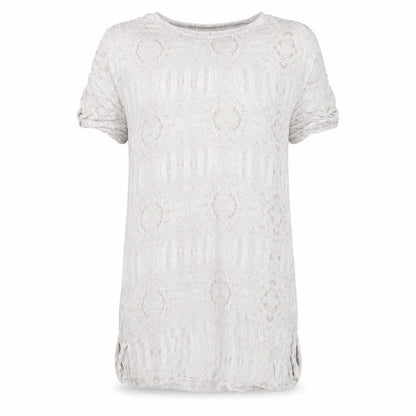 H&M Womens Beige Paisley Viscose T-Shirt Dress Size 8 Round Neck Pullover