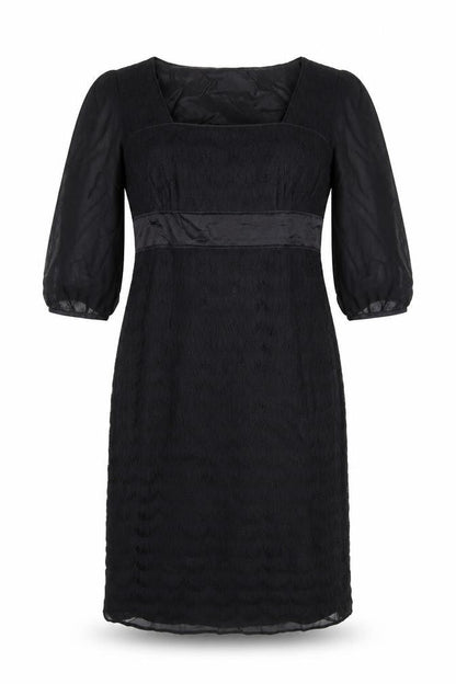 Monsoon Womens Black Polyester Sheath Size 10 Square Neck Zip