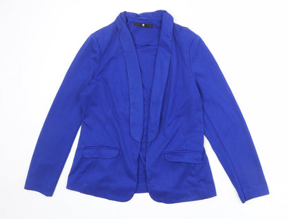 Very Womens Blue Polyester Jacket Blazer Size 14