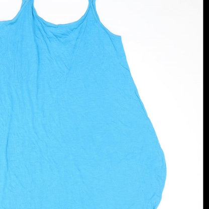 ASOS Womens Blue Viscose Slip Dress Size 12 Scoop Neck Pullover