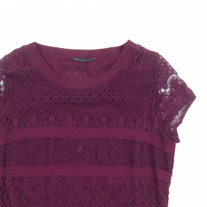 Womens UK Size 10 Marks and Spencer Purple Basic T-Shirt