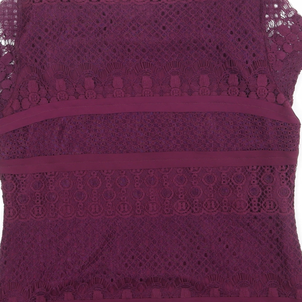 Womens UK Size 10 Marks and Spencer Purple Basic T-Shirt