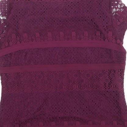 Womens UK Size 10 Marks and Spencer Purple Basic T-Shirt