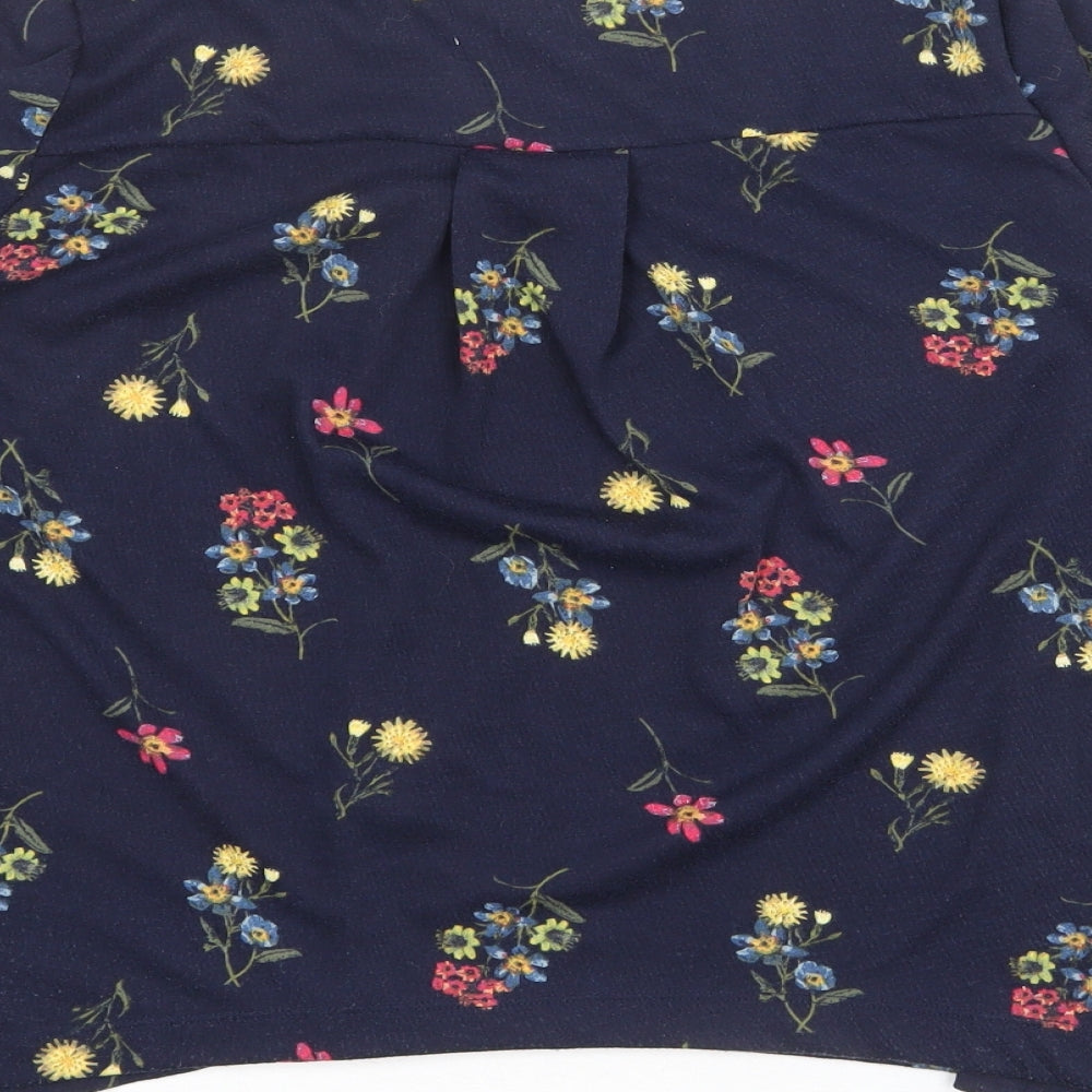 Womens UK Size 10 Marks and Spencer Blue Basic T-Shirt