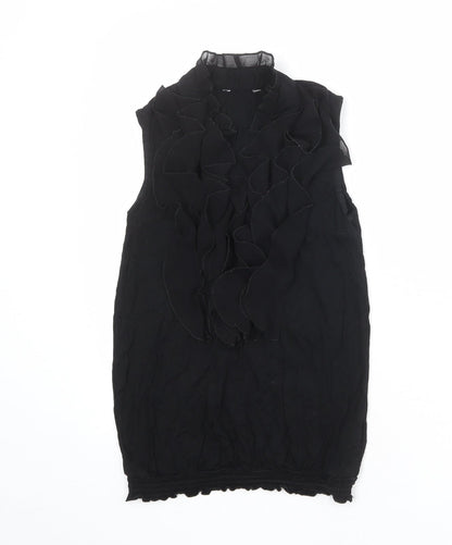 Womens UK Size 6 New Look Black Basic Blouse