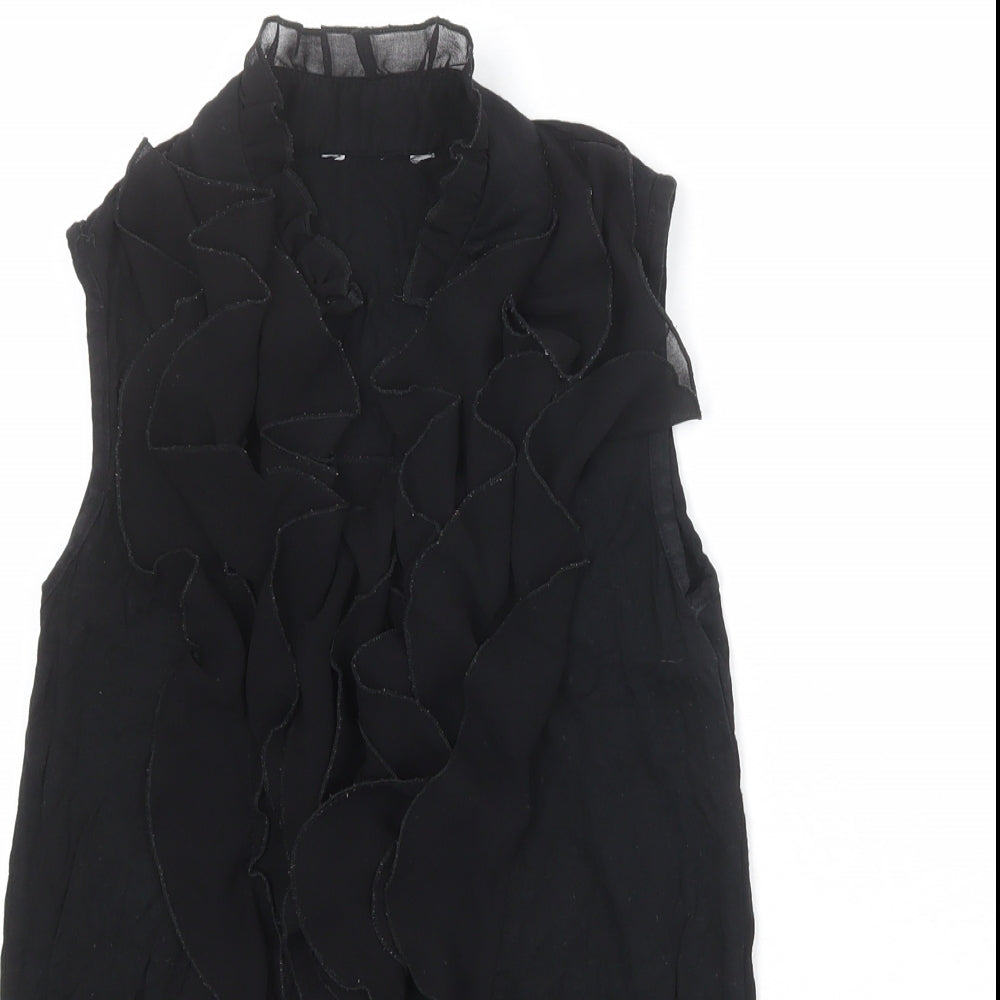 Womens UK Size 6 New Look Black Basic Blouse