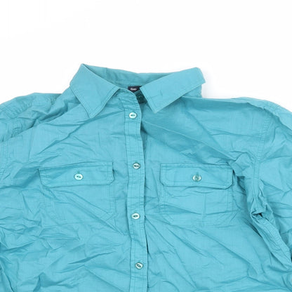 Womens UK Size S Gap Blue Basic Button-Up