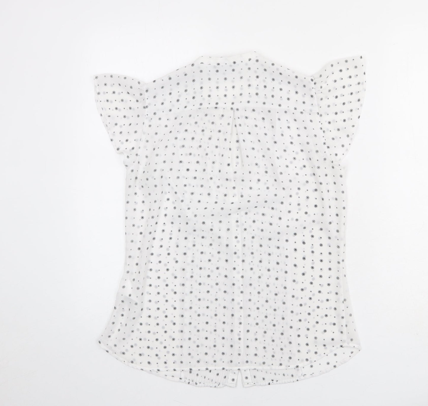 Womens UK Size 10 H&M White Basic Button-Up
