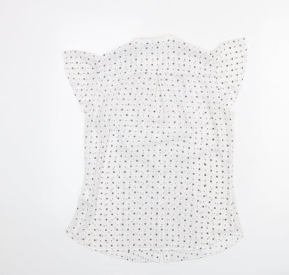 Womens UK Size 10 H&M White Basic Button-Up