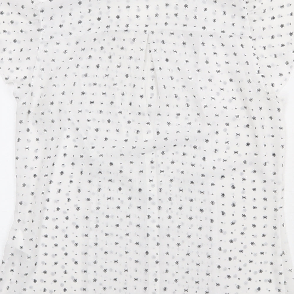 Womens UK Size 10 H&M White Basic Button-Up
