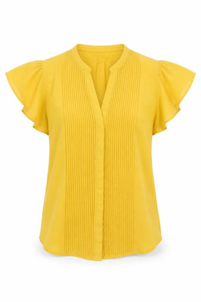 Womens UK Size 8 H&M Yellow Basic Button-Up