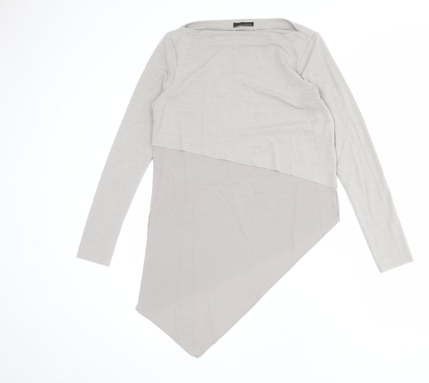 Womens UK Size M Zara Grey Basic T-Shirt