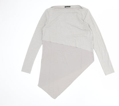 Womens UK Size M Zara Grey Basic T-Shirt