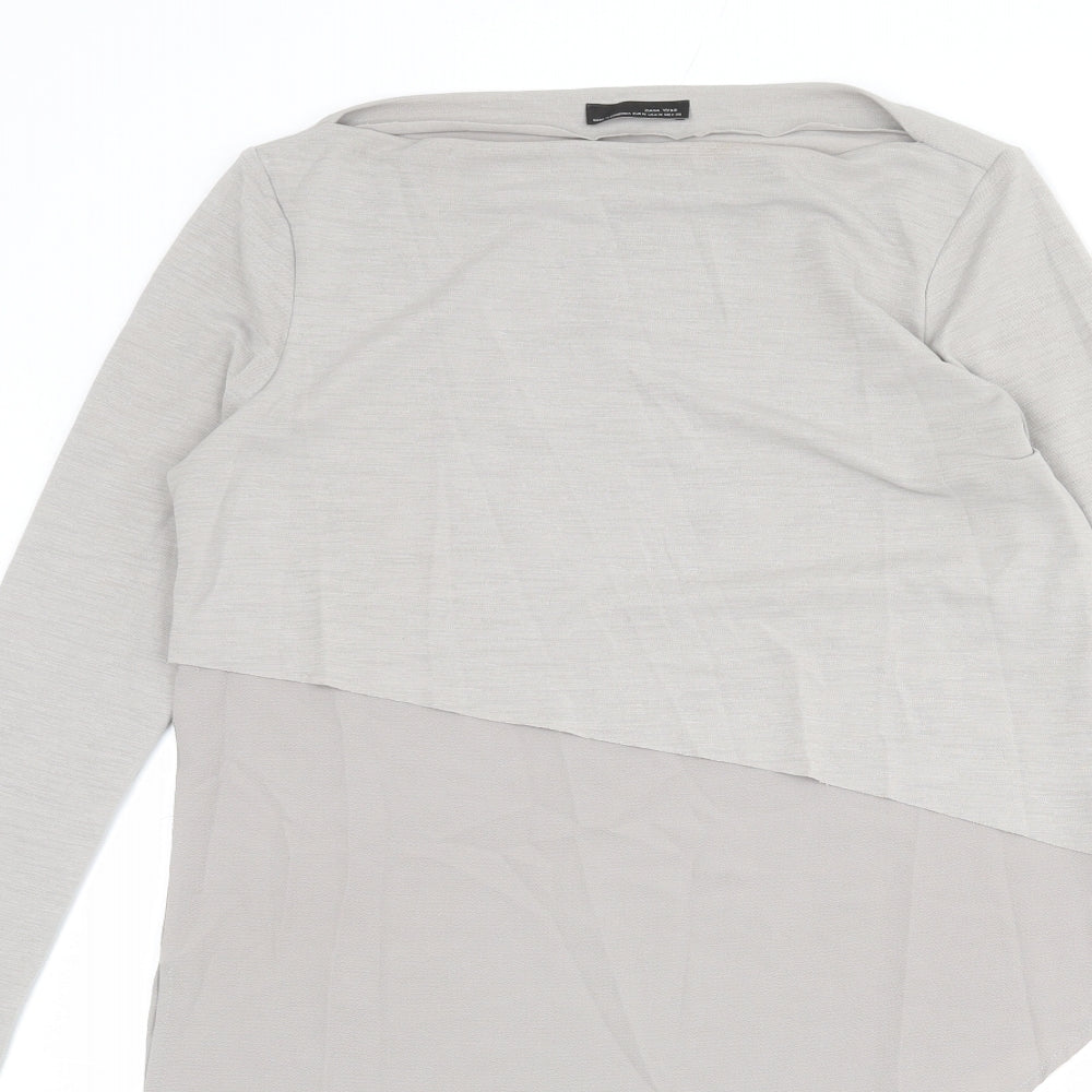 Womens UK Size M Zara Grey Basic T-Shirt