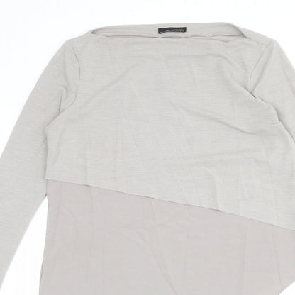 Womens UK Size M Zara Grey Basic T-Shirt