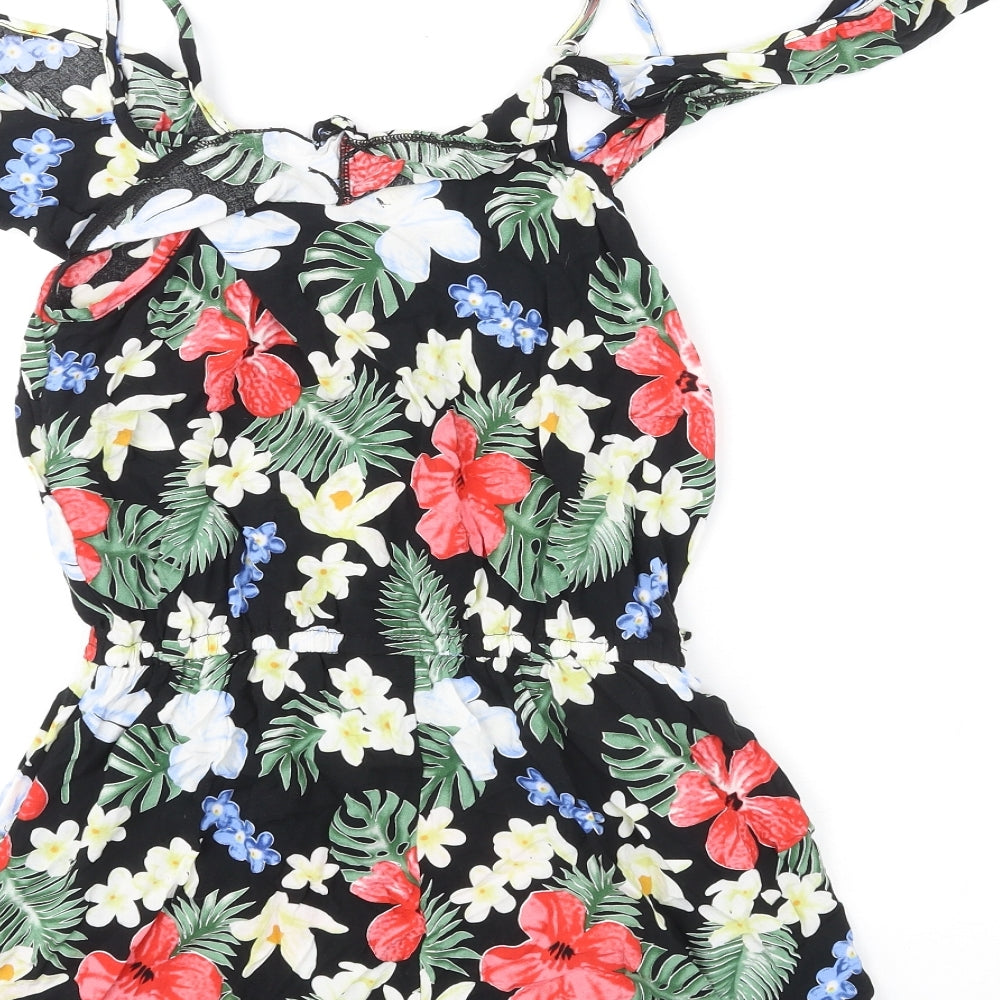 Cherry Koko Womens Multicoloured Floral Polyester Playsuit One-Piece Size S L3 in Pullover