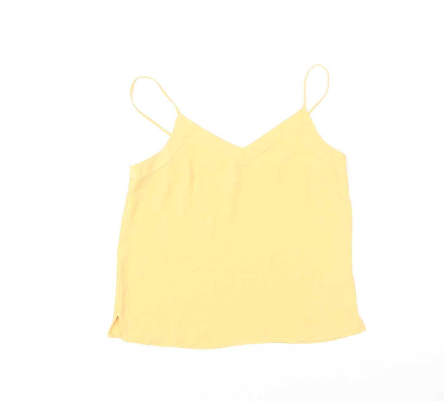 Womens UK Size 10 Topshop Yellow Basic Tank