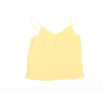 Womens UK Size 10 Topshop Yellow Basic Tank