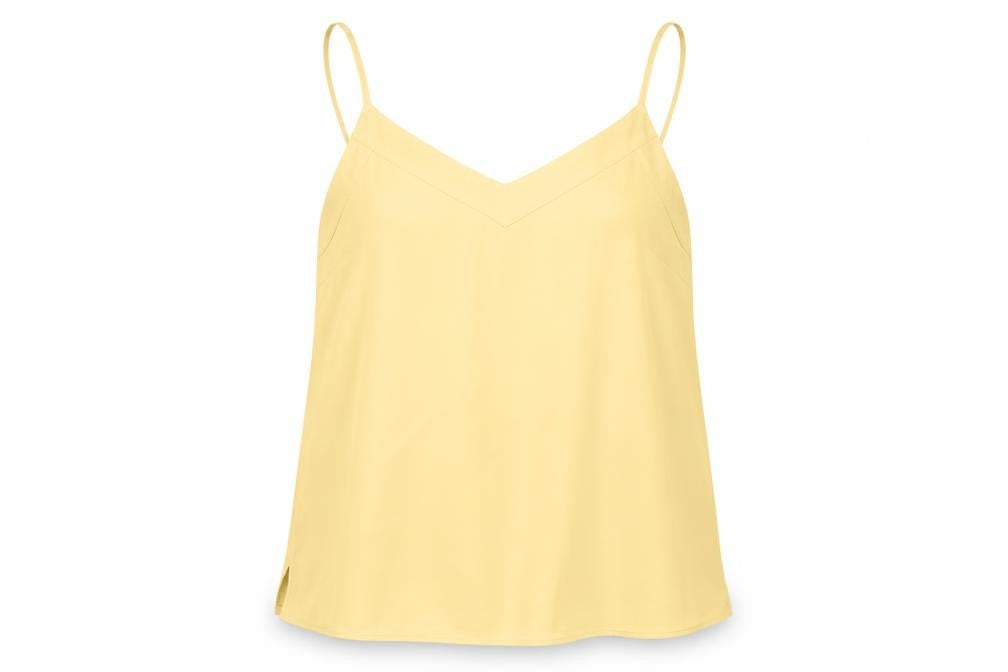 Womens UK Size 10 Topshop Yellow Basic Tank