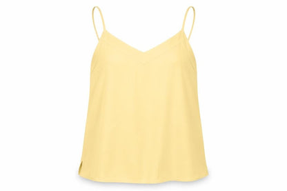 Womens UK Size 10 Topshop Yellow Basic Tank