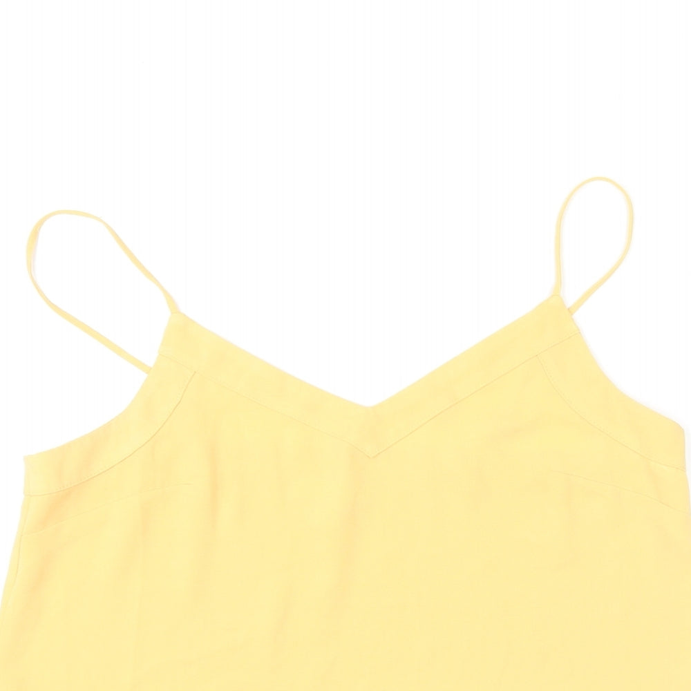 Womens UK Size 10 Topshop Yellow Basic Tank