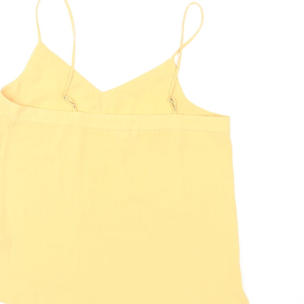 Womens UK Size 10 Topshop Yellow Basic Tank