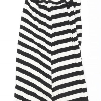 Topshop Womens Black Striped Viscose Jumpsuit One-Piece Size 10 L22 in Pullover