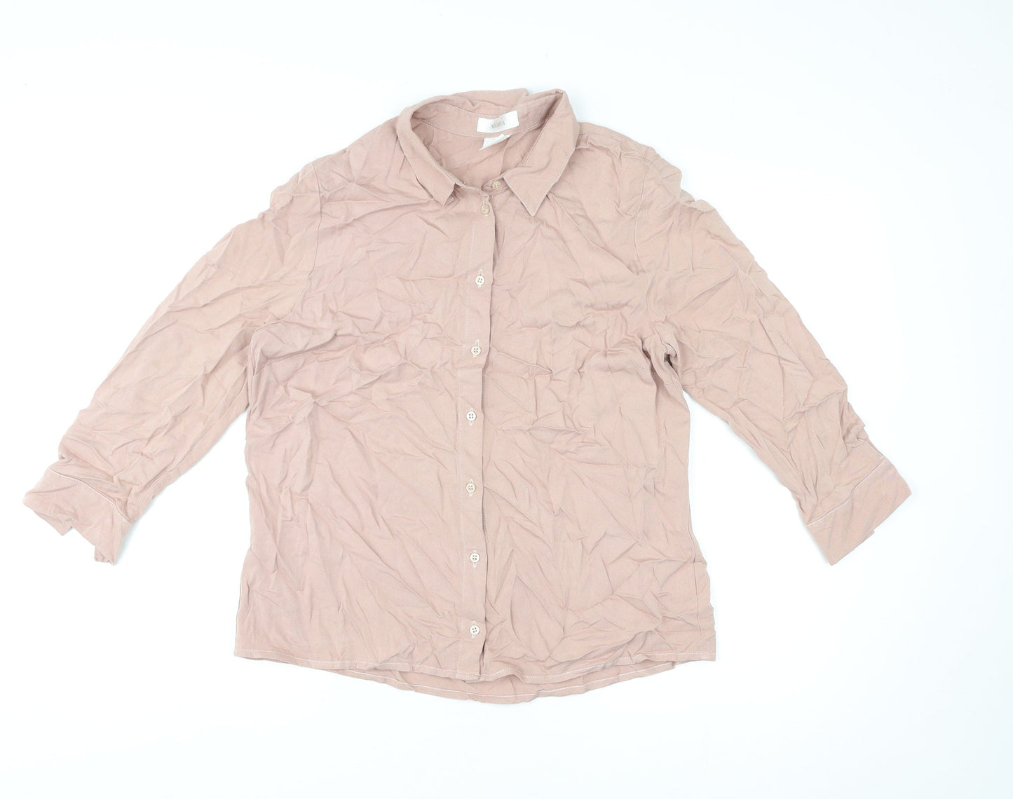 Womens UK Size 16 Mona Pink Basic Button-Up