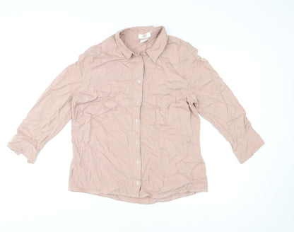 Womens UK Size 16 Mona Pink Basic Button-Up