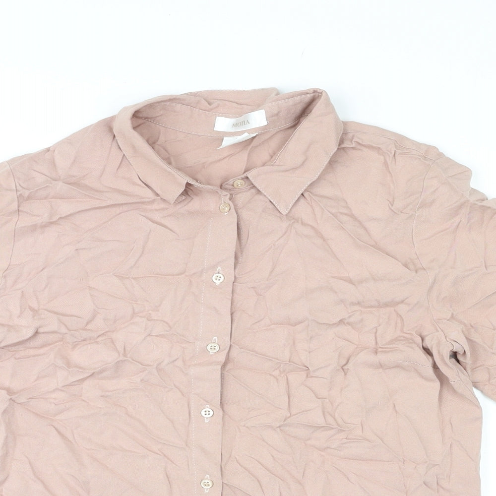 Womens UK Size 16 Mona Pink Basic Button-Up